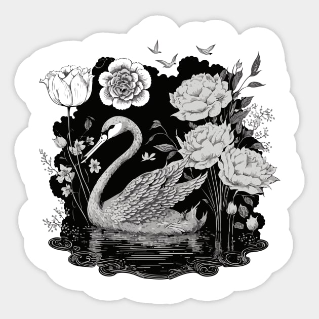 Beautiful Swan Sticker by gblackid